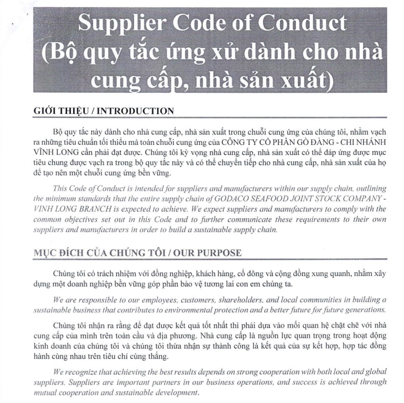 Supplier Code Conduct